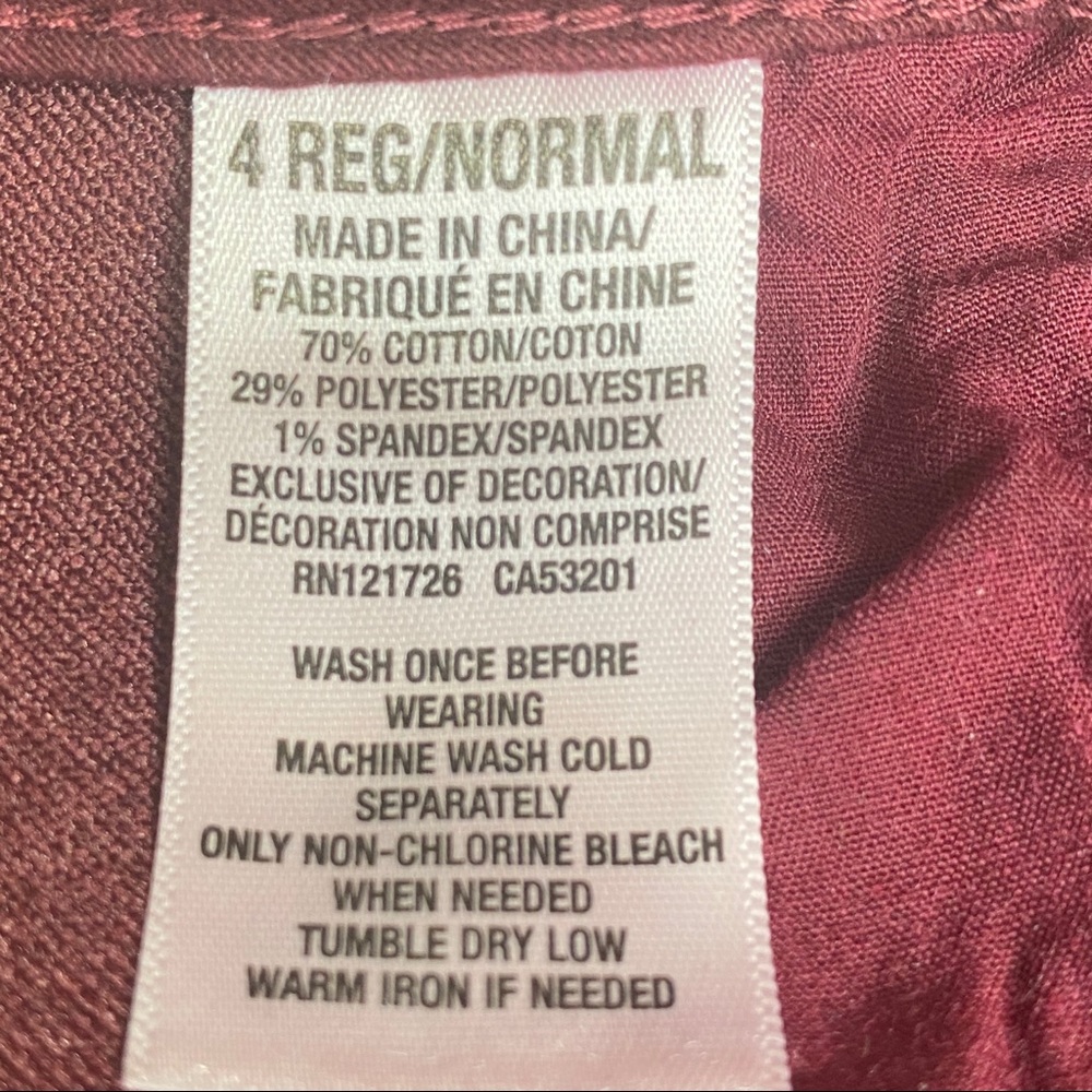 Aeropostale High Waisted Skinny Burgundy Jeggings - Picture 13 of 16